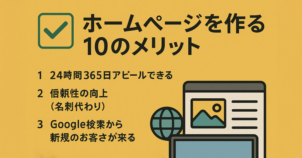 ✅ ホームページを作る10のメリット
