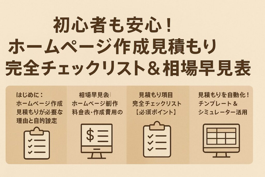 初心者も安心！ホームページ作成見積もり完全チェックリスト＆相場早見表