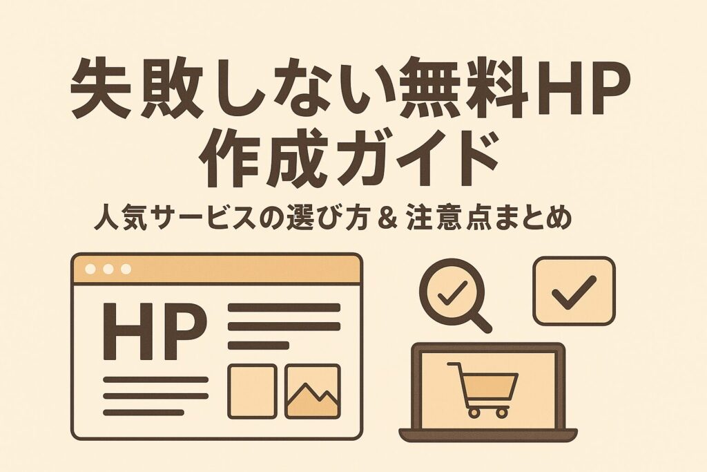 失敗しない無料HP作成ガイド｜人気サービスの選び方＆注意点まとめ