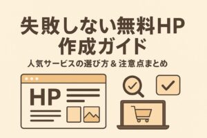 失敗しない無料HP作成ガイド｜人気サービスの選び方＆注意点まとめ